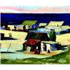 Image 1 : Anthony Law 1916-1996 NSSA Mexican Village Oil on panel Signed 13.25 x 16 in, 33.6 x...