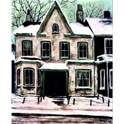 John Kasyn Born 1926 OSA Old Stucco Oil on board Signed; signed, titled & dated '69 on r...