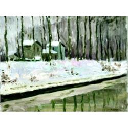 Alexander Young Jackson (A.Y.) 1882-1974 RCA, OSA, CGP, G7 Canal (Du Loing) at Charenton, Fran...