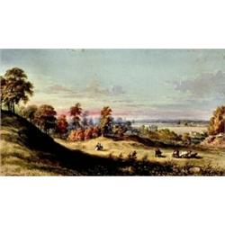 James D. Duncan 1805-1881 MSA, SCA, ARCA Pastoral Landscape with Figures Watercolour Sig...