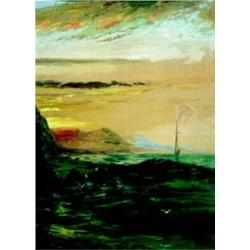 Marmaduke Matthews 1837-1913 RCA, POSA Sailing at Sunset Watercolour Signed 21 x 16 i...