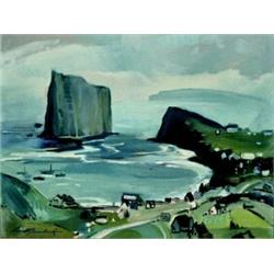 Lorne H. Bouchard 1913-1978 RCA Morning Mist, Perce Quebec Oil on canvas board Signed; s...