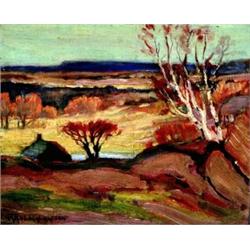 George A. Kulmala 1896-1940 OSA Lambton Heights Oil on panel Signed & dated 1924; signed...
