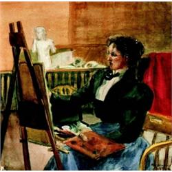 May Stratton Portrait of Lily Stratton Painting Watercolour Signed & dated 1899 12.25 x...