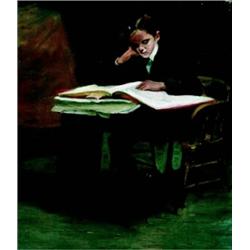 Lily Stratton Portrait of a Young Boy Oil on canvas Unsigned 19 x 15 in, 48.3 x 38.1 cm<...