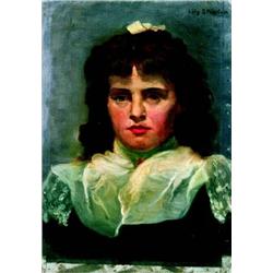 Lily Stratton Portrait of May Stratton Oil on canvas Signed 18 x 13 in, 45.7 x 33 cm ...