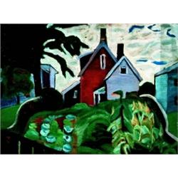 Ruth Eliot 1913-2001 AAO Farm Houses/Eliot Cottage A pair of double sided oils on panel ...