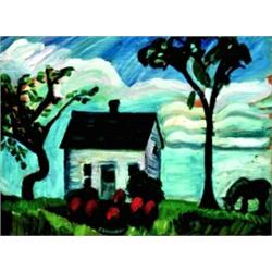Ruth Eliot 1913-2001 AAO Horse Grazing/Horse in Field A pair of double sided oils on panel<...
