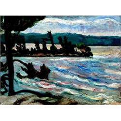 Ruth Eliot 1913-2001 AAO Lakeside Views A group of three oils on panel, two are double side...