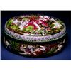 Image 1 : A Fine Capo di Monte Porcelain Box, 19th century, The hinged ovular dome shaped cover opening to...