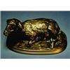Image 1 : After Pierre-Jules Mene, French, 19th century, A patinated bronze model of a resing sheep lying...