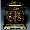 Image 1 : A Victorian Papier Mache Table Cabinet, English, 19th century, The stepped hinged lid and jewell...