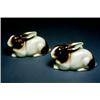 Image 1 : A pair of Ceramic Rabbits, German, early 20th Century, printed marks., Realistically modeled as...
