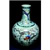 Image 1 : A Large Chinese Porcelain Vase, 20th century, signed, The ovoid body and cylindrical neck decora...