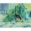 Mary Zwicker, Born 1904, Nova Scotia Harbour in Winter, Watercolour, Signed, 13.5 x 17 in,...