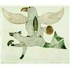 Image 1 : Kenojuak Ashevak, Born 1927, Hawk Combatting Spirit, Coloued engraving, Signed in roman & sy...