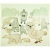 Image 1 : Kenojuak Ashevak, Born 1927, Arctic Scene, Coloued engraving, Signed in roman & syllabics, t...