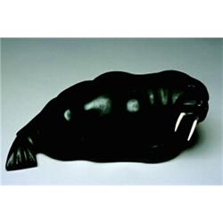 Unidentified, Repulse Bay, E9-84, c.1960, The striated green stone carving depicting a resting w...