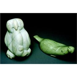 Unidentified, Cape Dorset, signed with syllabics, c.1970, The large striated white stone group d...