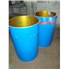 Image 2 : Lot of (2) Metal Blue Barrels