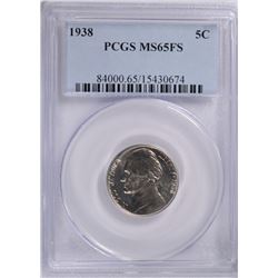 1938 JEFFERSON NICKEL, PCGS MS-65 FULL STEPS