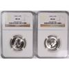 Image 1 : LOT OF ( 2 ) 1946-S WASHINGTON QUARTERS, NGC MS-66