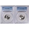 Image 1 : LOT OF ( 2 ) 1950 WASHINGTON QUARTERS, PCGS MS-66