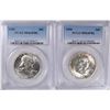 Image 1 : ( 2 ) PCGS GRADED 1956 FRANKLIN HALF DOLLARS: ( 1 ) MS-63 FBL & ( 1 ) MS-64 FBL