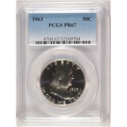 1963 FRANKLIN HALF DOLLAR, PCGS PROOF-67  NICE!
