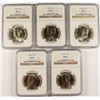 Image 1 : LOT OF ( 5 ) 1986-D KENNEDY HALF DOLLARS, NGC MS-66