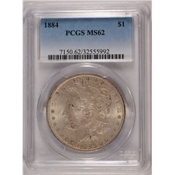 1884 MORGAN SILVER DOLLAR, PCGS MS-62