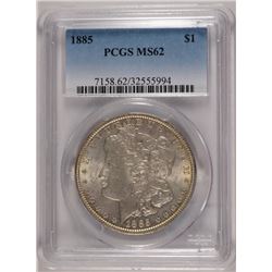 1885 MORGAN SILVER DOLLAR, PCGS MS-62