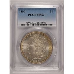 1890 ,MORGAN SILVER DOLLAR, PCGS MS-63