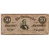 Image 1 : 1864 $50 CONFEDERATE STATES OF AMERICA NOTE (T-66) AU/CU