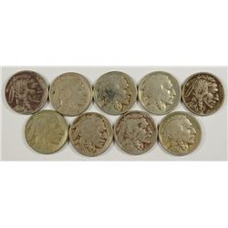 (9) 1920-S BUFFALO NICKELS