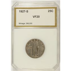 1927-S STANDING LIBERTY QUARTER PCI VF-20