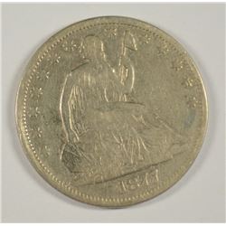 1877 SEATED HALF DOLLAR VG/F