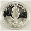 Image 1 : FIRST COMMUNION ONE OUNCE .999 SILVER ROUND IN PROTECTIVE PLASTIC CAPSULE