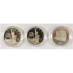 2- 1986 STATUE OF LIBERTY PROOF SILVER DOLLARS & 1987 CONSTITUTION PROOF