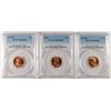 Image 1 : LOT OF ( 3 ) PCGS GRADED MS-66 RED LINCOLN CENTS: 1953-D, 56 & 57-D
