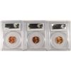 Image 2 : LOT OF ( 3 ) PCGS GRADED MS-66 RED LINCOLN CENTS: 1953-D, 56 & 57-D