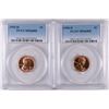 Image 1 : 1955-D & 1958-D LINCOLN CENTS, PCGS MS-66 RED