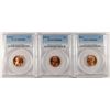 Image 1 : LOT OF ( 3 )_ PCGS GRADED MS-66 RED LINCOLN CENTS: 1944, 53-D & 56-D