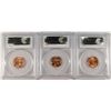 Image 2 : LOT OF ( 3 )_ PCGS GRADED MS-66 RED LINCOLN CENTS: 1944, 55-D & 58-D