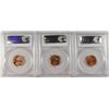 Image 2 : LOT OF ( 3 ) PCGS GRADED MS-66 RED LINCOLN CENTS: 1952, 55-D & 58-D