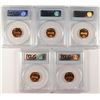 Image 2 : ( 5 ) 1962 LINCOLN CENTS, PCGS PROOF-68 RED