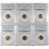 Image 1 : LOT OF ( 6 ) 1961 ROOSEVELT DIMES, PCGS PROOF-68!