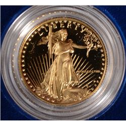 1988 PROOF GOLD EAGLE QUARTER OZ WITH COMPLETE BOX AND CERT