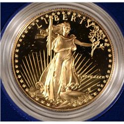 1986 PROOF GOLD EAGLE 1 OZ WITH COMPLETE BOX AND CERT