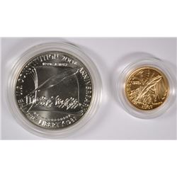 1987 U.S. CONSTITUTION 2 PIECE SET $5 GOLD AND SILVER DOLLAR BU